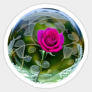 Rose in the glass ball Sticker